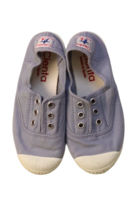 A Blue Slip Ons from Cienta in size 5T for neutral. (Back View)