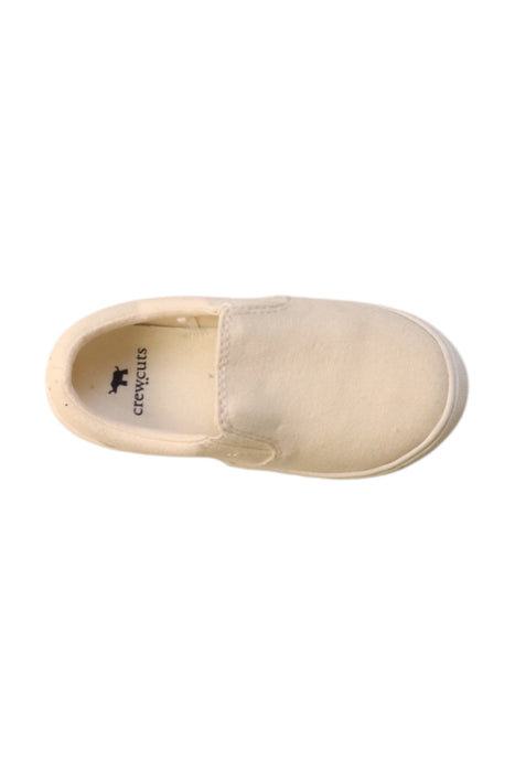 A Ivory Slip Ons from Crewcuts in size 3T for neutral. (Front View)
