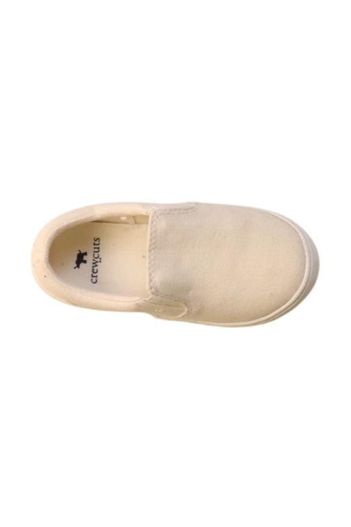 A Ivory Slip Ons from Crewcuts in size 3T for neutral. (Front View)