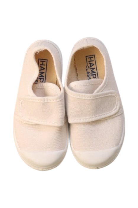 A White Slip Ons from Hampton Classics in size 3T for neutral. (Back View)