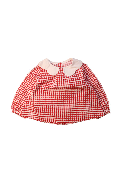 A Red Long Sleeve Tops from Jacadi in size 12-18M for girl. (Front View)