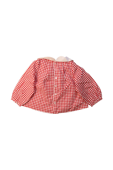 A Red Long Sleeve Tops from Jacadi in size 12-18M for girl. (Back View)