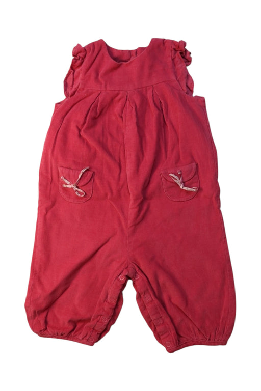 A Red Sleeveless Rompers from Jacadi in size 6-12M for girl. (Front View)
