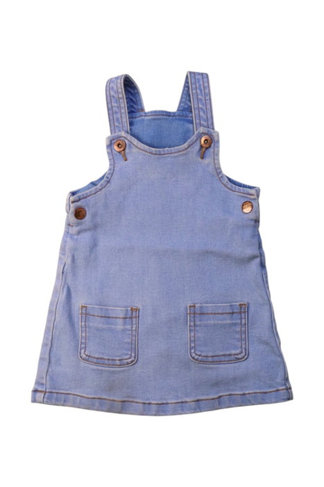 A Blue Overall Dresses from Seed in size 6-12M for girl. (Front View)