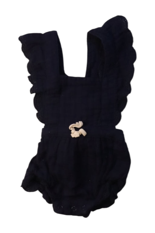 A Navy Sleeveless Rompers from Jamie Kay in size 0-3M for girl. (Front View)