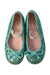 A Green Flats from Pretty Ballerinas in size 4T for girl. (Back View)