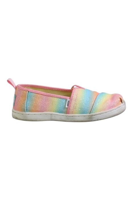 A Multicolour Slip Ons from Toms in size 6T for girl. (Front View)