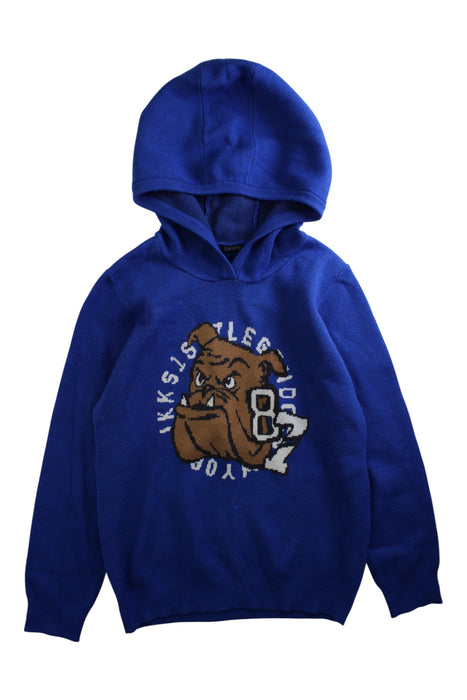 A Blue Hooded Sweatshirts from IKKS in size 10Y for boy. (Front View)