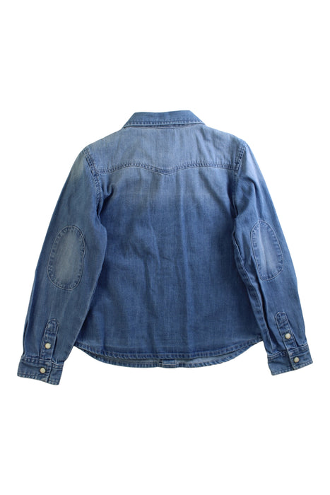 A Blue Long Sleeve Shirts from Bonton in size 8Y for girl. (Back View)