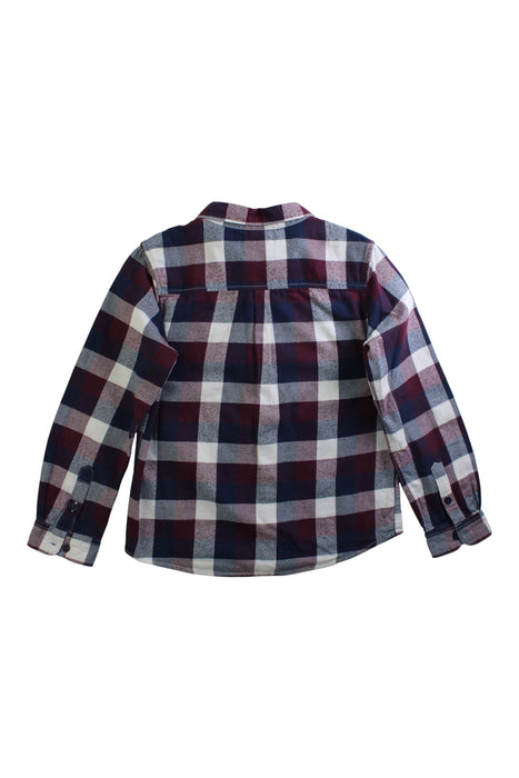 A Burgundy Long Sleeve Shirts from Petit Bateau in size 8Y for boy. (Back View)