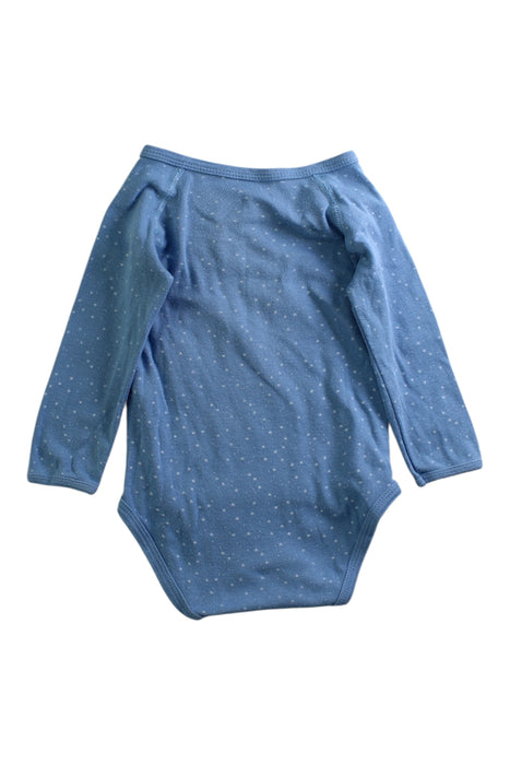 A Blue Long Sleeve Bodysuits from Petit Bateau in size 6-12M for boy. (Back View)