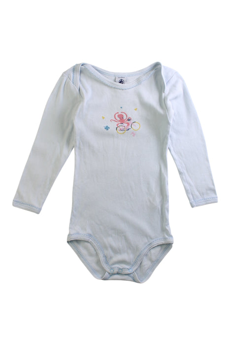 A White Long Sleeve Bodysuits from Petit Bateau in size 2T for girl. (Front View)