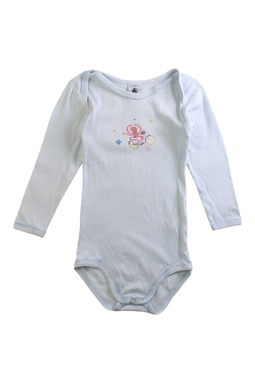 A White Long Sleeve Bodysuits from Petit Bateau in size 2T for girl. (Front View)
