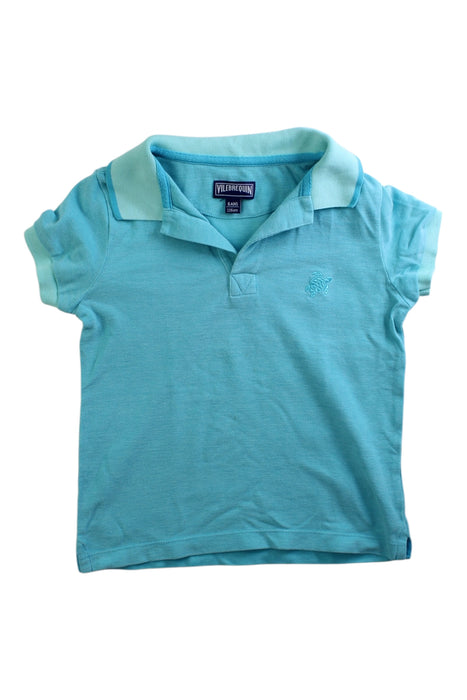 A Blue Short Sleeve Polos from Vilebrequin in size 6T for boy. (Back View)