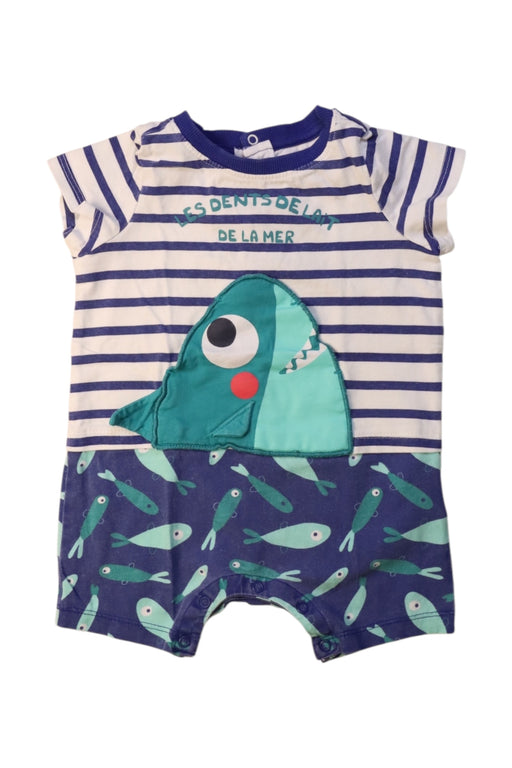 A Multicolour Short Sleeve Rompers from DPAM in size 3-6M for neutral. (Front View)