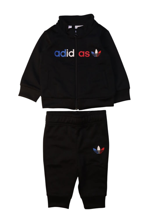 A Black Pants Sets from Adidas in size 3-6M for neutral. (Front View)