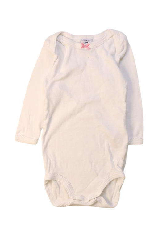 A White Long Sleeve Bodysuits from Petit Bateau in size 3-6M for girl. (Front View)