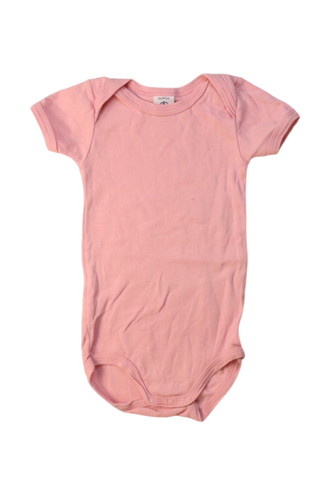 A Pink Short Sleeve Bodysuits from Petit Bateau in size 3-6M for girl. (Front View)