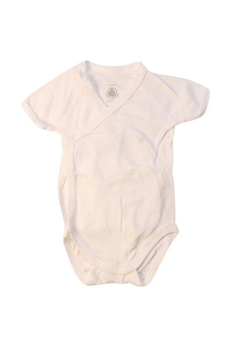A White Short Sleeve Bodysuits from Seed in size 0-3M for neutral. (Front View)