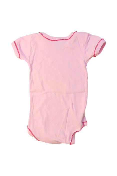 A Pink Short Sleeve Bodysuits from Seed in size 0-3M for girl. (Back View)