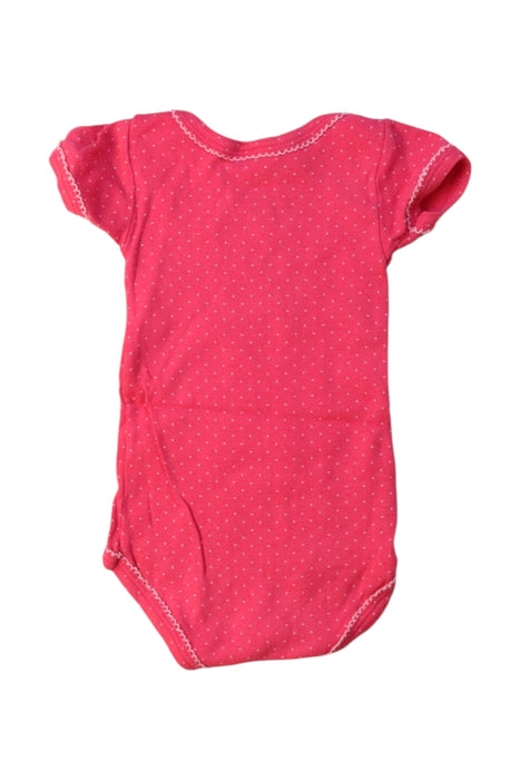 A Pink Short Sleeve Bodysuits from Petit Bateau in size 0-3M for girl. (Back View)