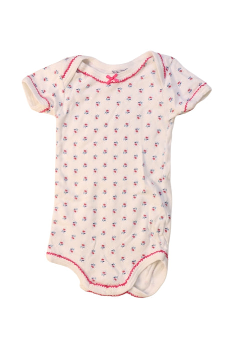 A White Short Sleeve Bodysuits from Petit Bateau in size 0-3M for girl. (Front View)