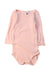 A Pink Long Sleeve Bodysuits from Petit Bateau in size 3-6M for girl. (Front View)