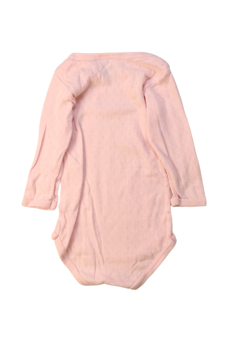 A Pink Long Sleeve Bodysuits from Petit Bateau in size 3-6M for girl. (Back View)