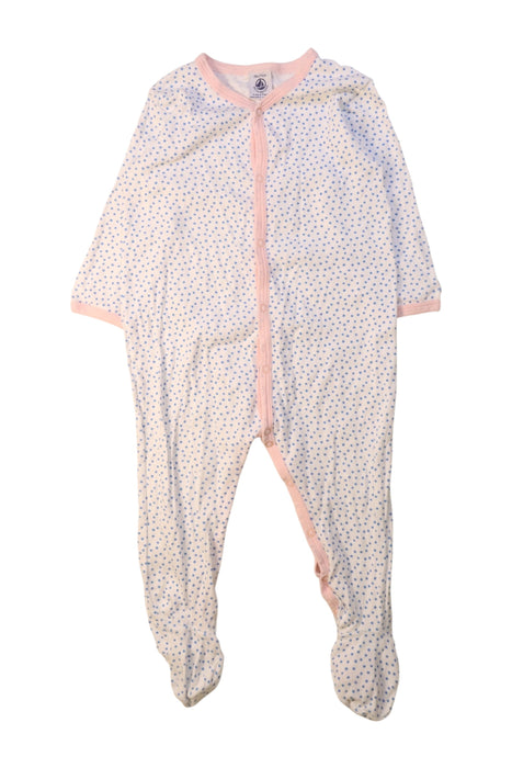 A White Onesies from Petit Bateau in size 12-18M for girl. (Front View)