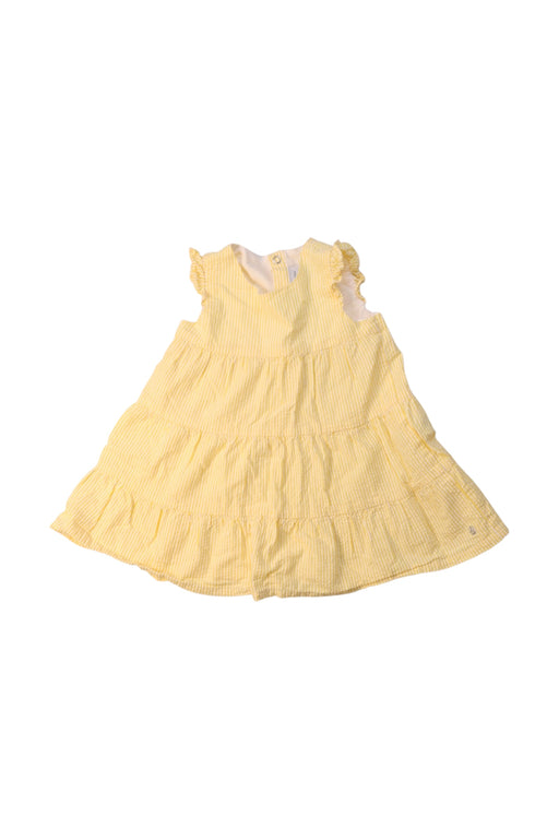 A Yellow Sleeveless Dresses from Petit Bateau in size 6-12M for girl. (Front View)