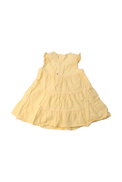 A Yellow Sleeveless Dresses from Petit Bateau in size 6-12M for girl. (Back View)