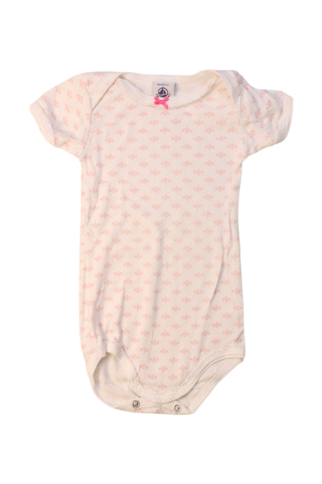 A Ivory Short Sleeve Bodysuits from Petit Bateau in size 3-6M for girl. (Front View)
