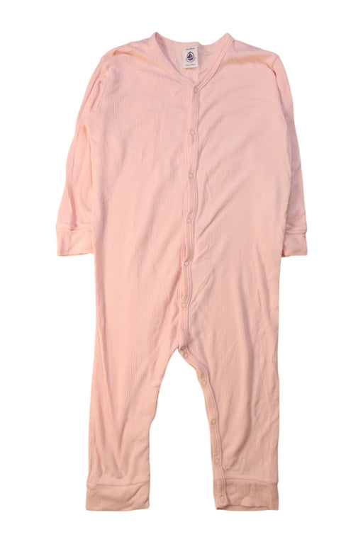 A Pink Onesies from Petit Bateau in size 2T for girl. (Front View)