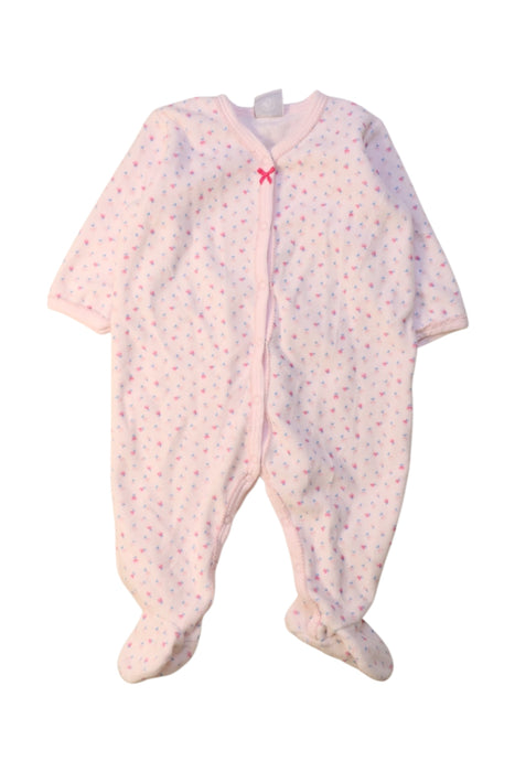 A Pink Onesies from Petit Bateau in size 3-6M for girl. (Front View)