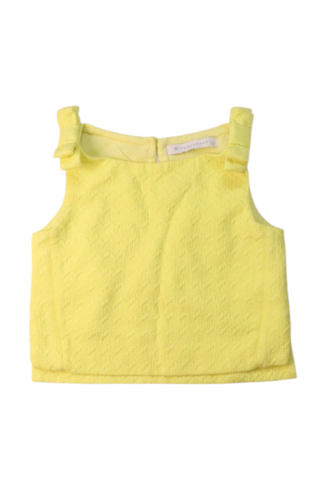 A Yellow Sleeveless Tops from Gingersnaps in size 4T for girl. (Front View)