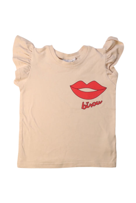 A Beige Short Sleeve Tops from Dear Sophie in size 2T for girl. (Front View)