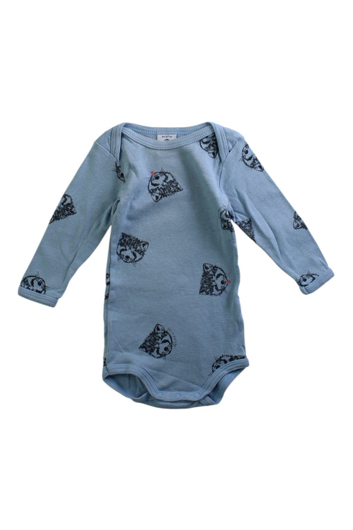 A Blue Long Sleeve Bodysuits from Petit Bateau in size 3-6M for boy. (Front View)