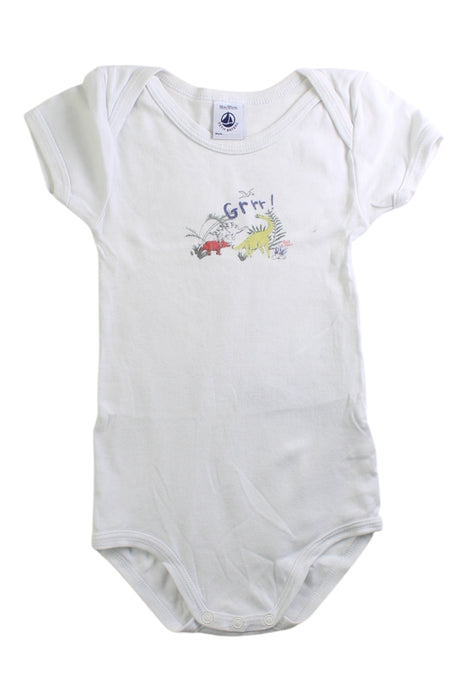 A White Short Sleeve Bodysuits from Petit Bateau in size 12-18M for boy. (Front View)