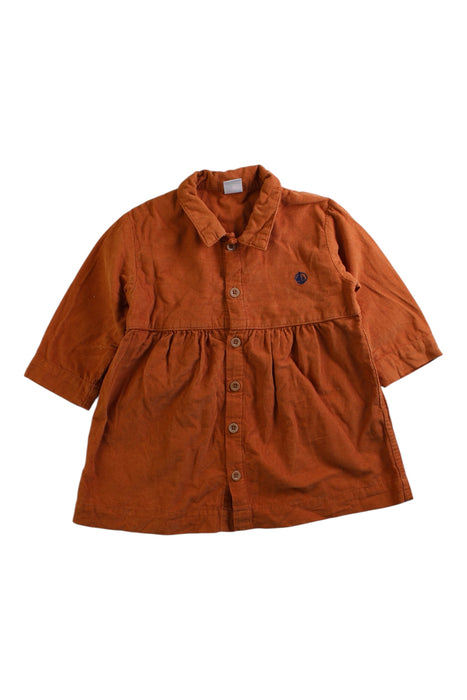 A Orange Long Sleeve Dresses from Petit Bateau in size 6-12M for girl. (Front View)