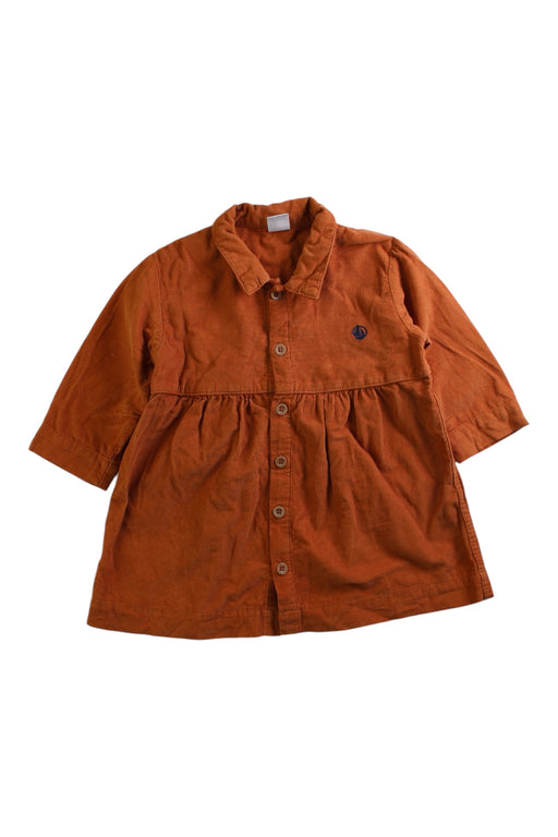 A Orange Long Sleeve Dresses from Petit Bateau in size 6-12M for girl. (Front View)