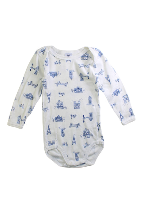 A White Long Sleeve Bodysuits from Petit Bateau in size 2T for boy. (Front View)