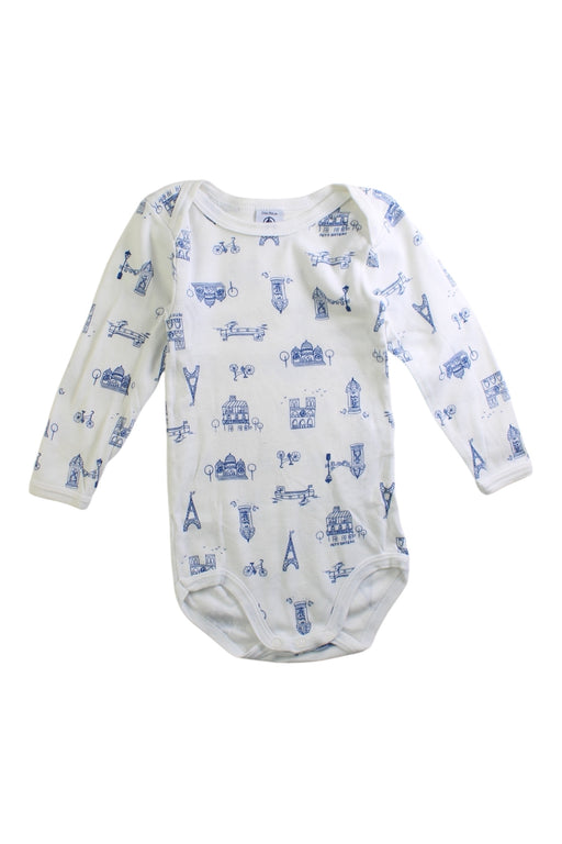 A White Long Sleeve Bodysuits from Petit Bateau in size 2T for boy. (Front View)