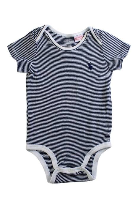 A Blue Short Sleeve Bodysuits from Ralph Lauren in size 3-6M for neutral. (Front View)