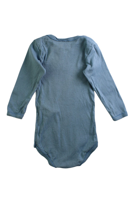 A Teal Long Sleeve Bodysuits from Petit Bateau in size 6-12M for girl. (Back View)