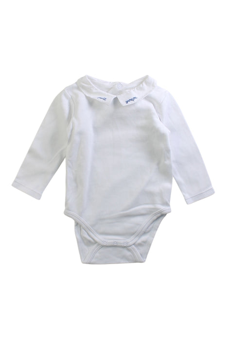 A White Long Sleeve Bodysuits from Jacadi in size 3-6M for boy. (Front View)
