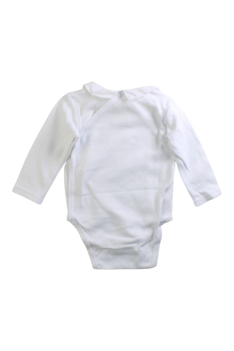A White Long Sleeve Bodysuits from Jacadi in size 3-6M for boy. (Back View)