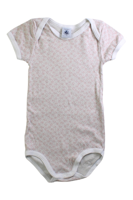 A Beige Short Sleeve Bodysuits from Petit Bateau in size 2T for girl. (Front View)