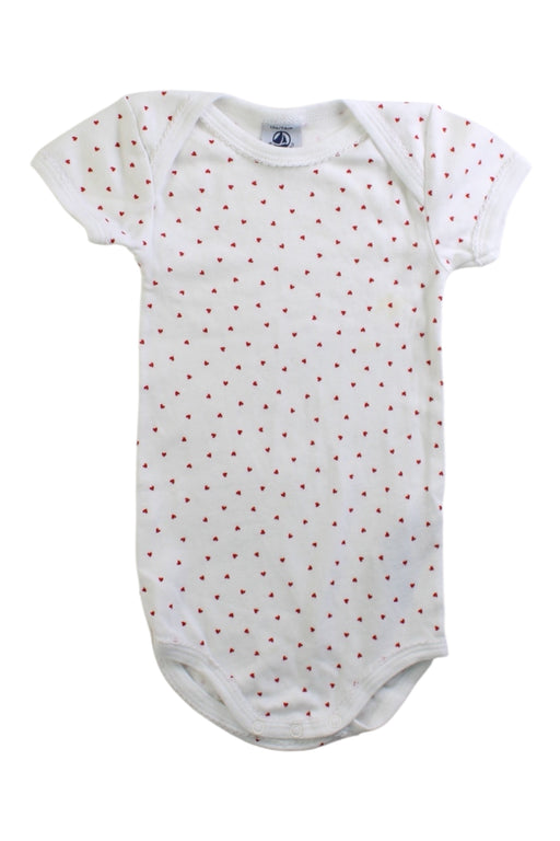 A White Short Sleeve Bodysuits from Petit Bateau in size 6-12M for girl. (Front View)