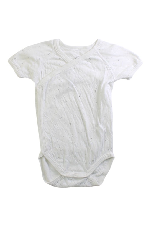 A White Short Sleeve Bodysuits from Petit Bateau in size 6-12M for boy. (Front View)