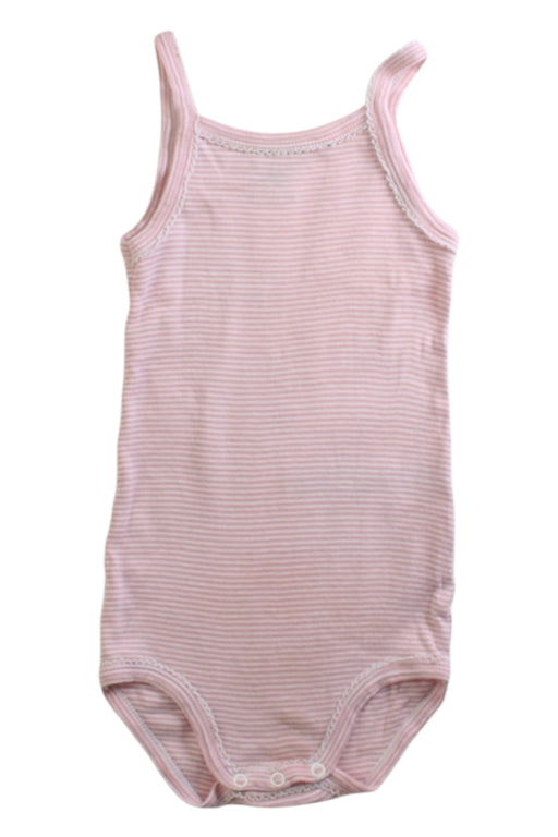 A Pink Sleeveless Bodysuits from Petit Bateau in size 12-18M for girl. (Front View)